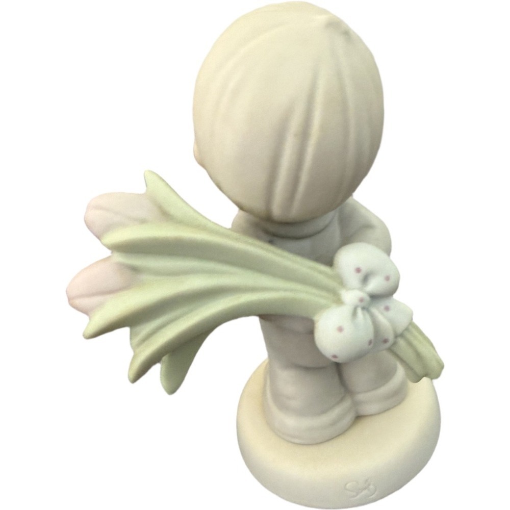 Precious Moments "For The Sweetest Tu-Lips In Town" Figurine Boy Tulips Vintage - Picture 3 of 6